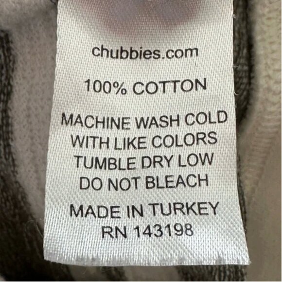 Chubbies Men's Cotton Gray and White Striped Beach Hoodie Size Medium - Picture 4 of 5